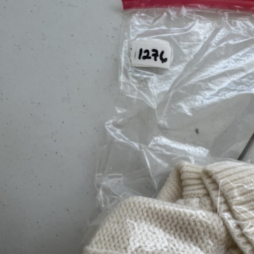 Maeve Anthropologie Kiara Sweater Ivory‎ Textured Bubble Balloon Sleeves S FLAW - Picture 15 of 15